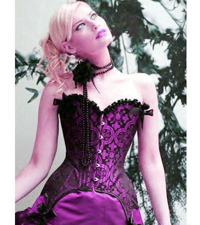 beauty Women Bone Black Lace Bustier Corset+G string Set Lingerie Free Shipping 8112