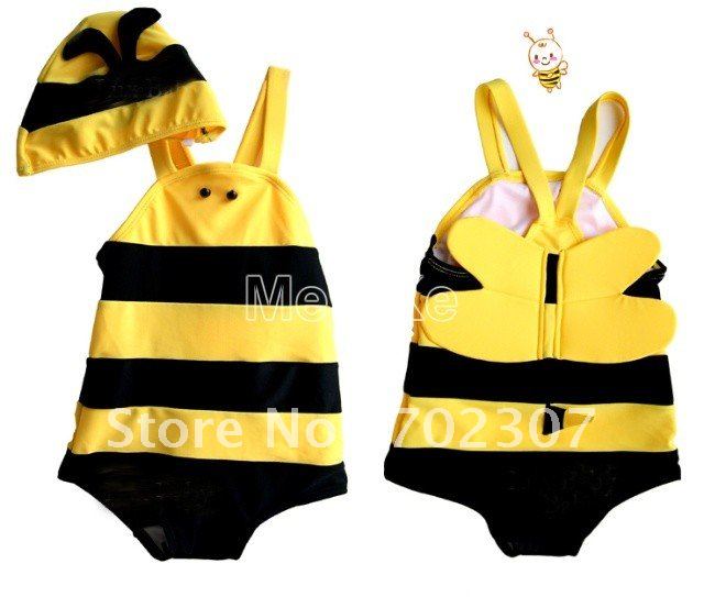 Bee modelling 1Y-4Y set/Baby girls lovely Swimsuit/Kid Beachwear child swimwear/Free shipping 8sets/lot LS-013