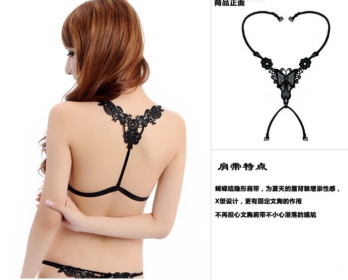 Behind the bow invisible shoulder strap sexy crossover underwear bra shoulder strap