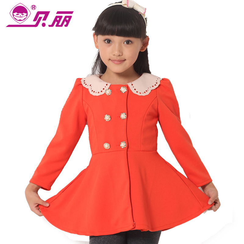 Bella children's clothing autumn outerwear female child trench child cardigan double breasted autumn 2012