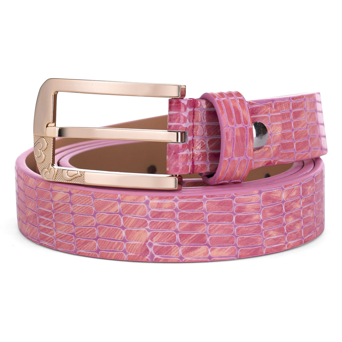 Belle strap First Layer Of Cowhide Ladies Genuine Leather Belt first layer of cowhide pink small crocodile pattern f0859