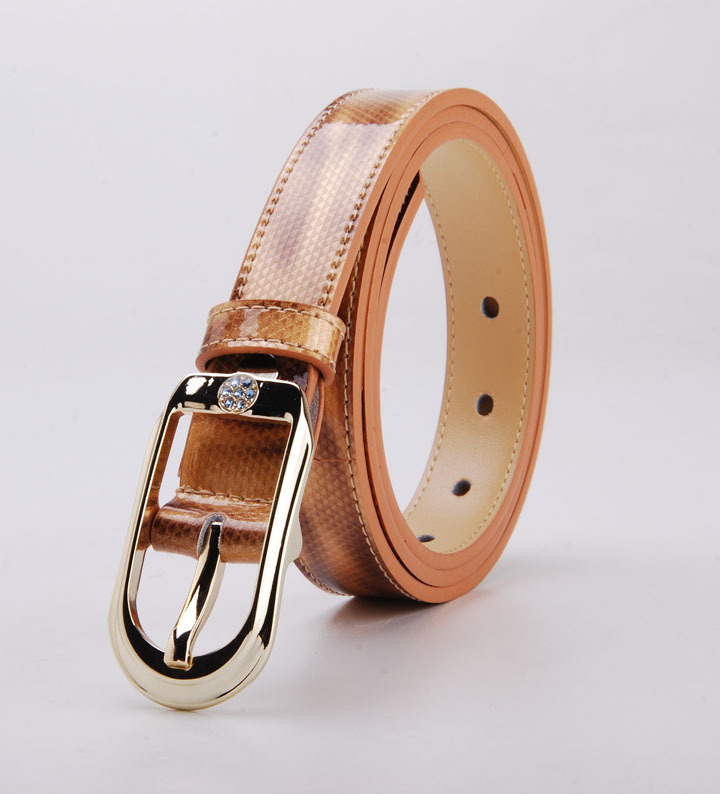 Belle strap genuine leather cowhide women's strap yellow belt f0844