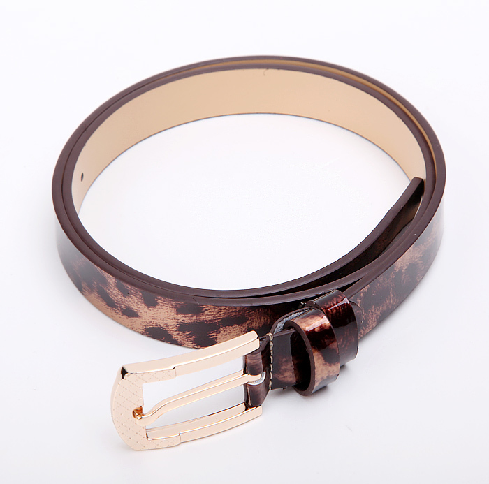 Belle strap ladies genuine leather cowhide women's strap hihglights flower leopard print belt for women