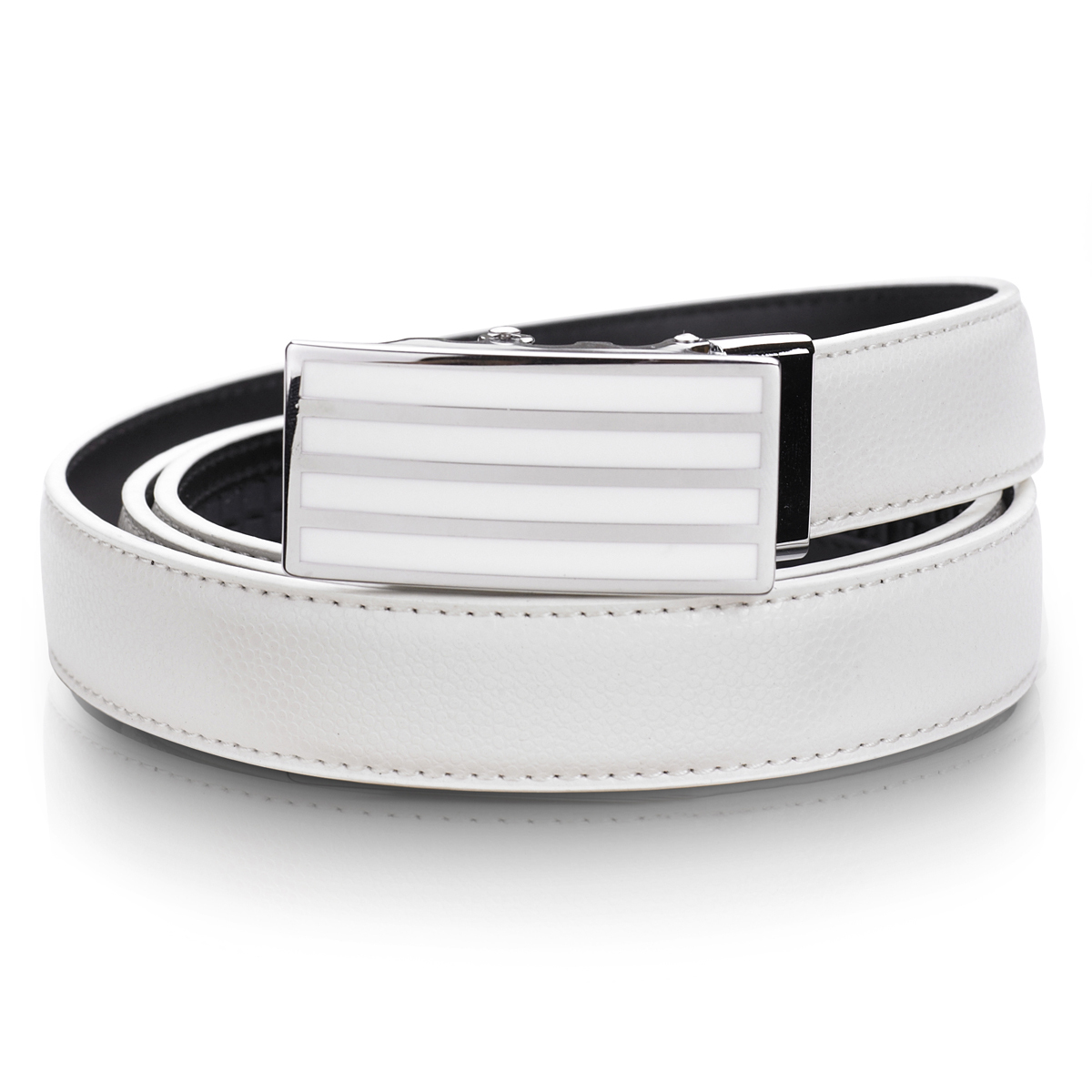 Belle women's white automatic buckle belt fashionable casual ladies genuine leather belt strap
