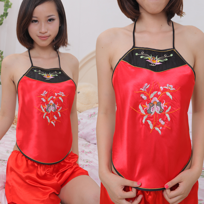 bellyband Apron women's set lounge underwear tube top classical sexy lucky pomegranate 014