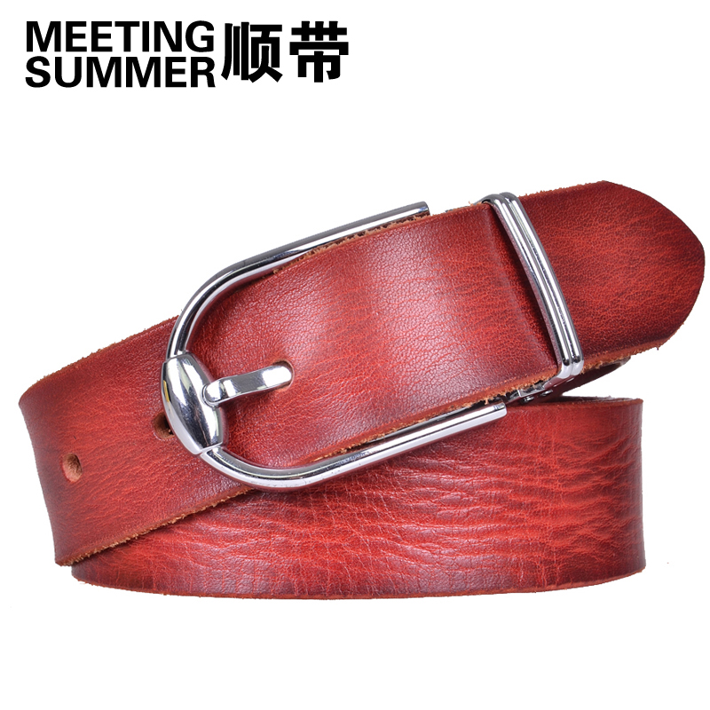 Belt 2013 spring women's genuine leather strap head genuine leather female the trend of casual pin buckle belt
