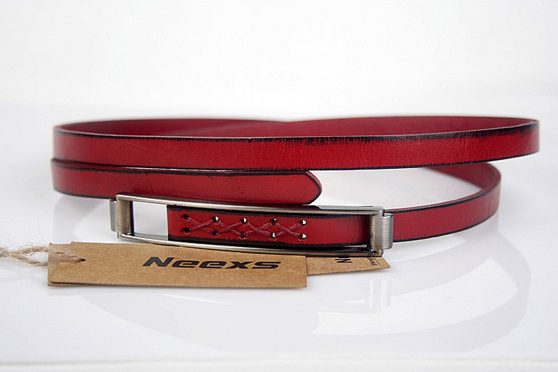 Belt cowhide ultrafine exquisite brief euchromatin tieclasps women's thin belt genuine leather belt