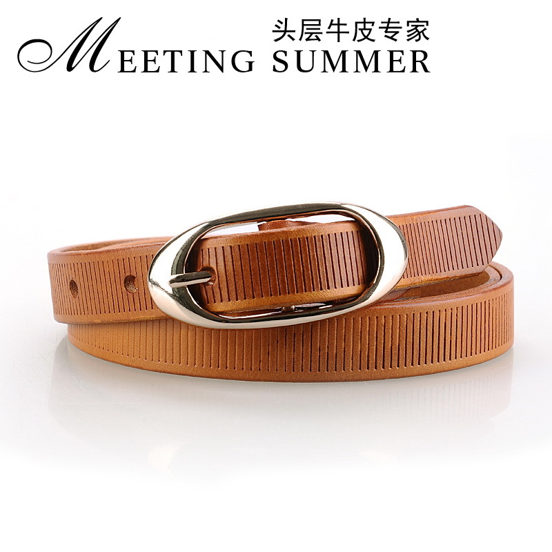 Belt decoration all-match belt women's genuine leather first layer of cowhide jeans belt fashion tieclasps strap