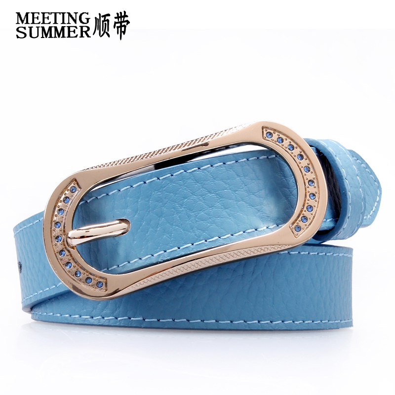 Belt decoration Women strap genuine leather genuine leather women's rhinestone thin belt fashion all-match decoration belt