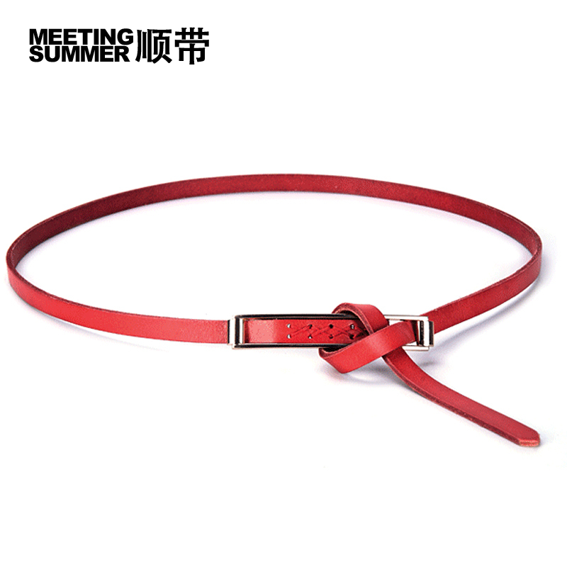 Belt fashion women's thin belt genuine leather first layer of cowhide decoration all-match one-piece dress strap accessories