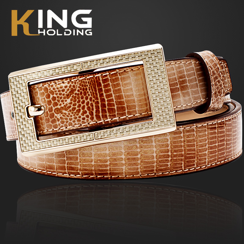Belt female all-match fashion women's genuine leather belt pin buckle belt Women brown