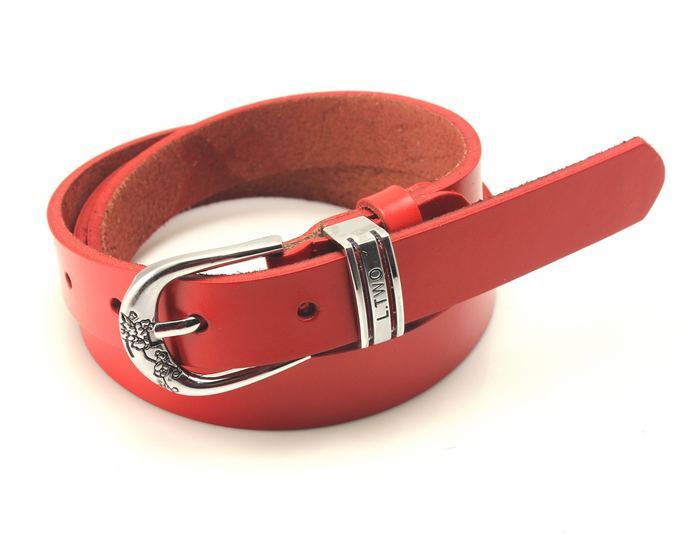 Belt female all-match genuine cowhide leather strap red belt black and white strap decoration belt