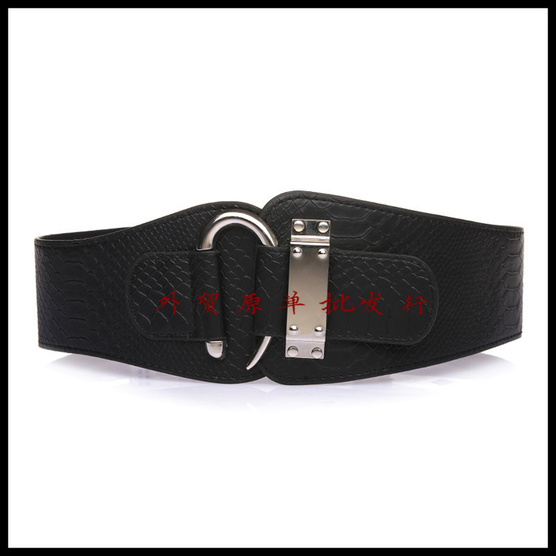 Belt female fashion all-match belt leather serpentine pattern cummerbund women's wide belt elastic strap