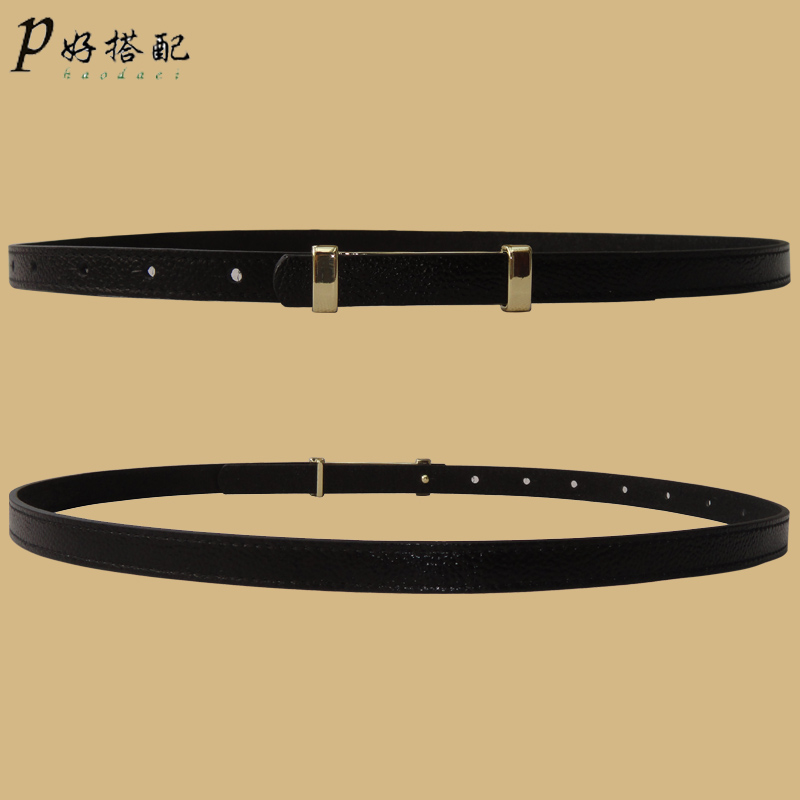 Belt female fashion all-match genuine leather strap thin belt black elegant and noble and elegant