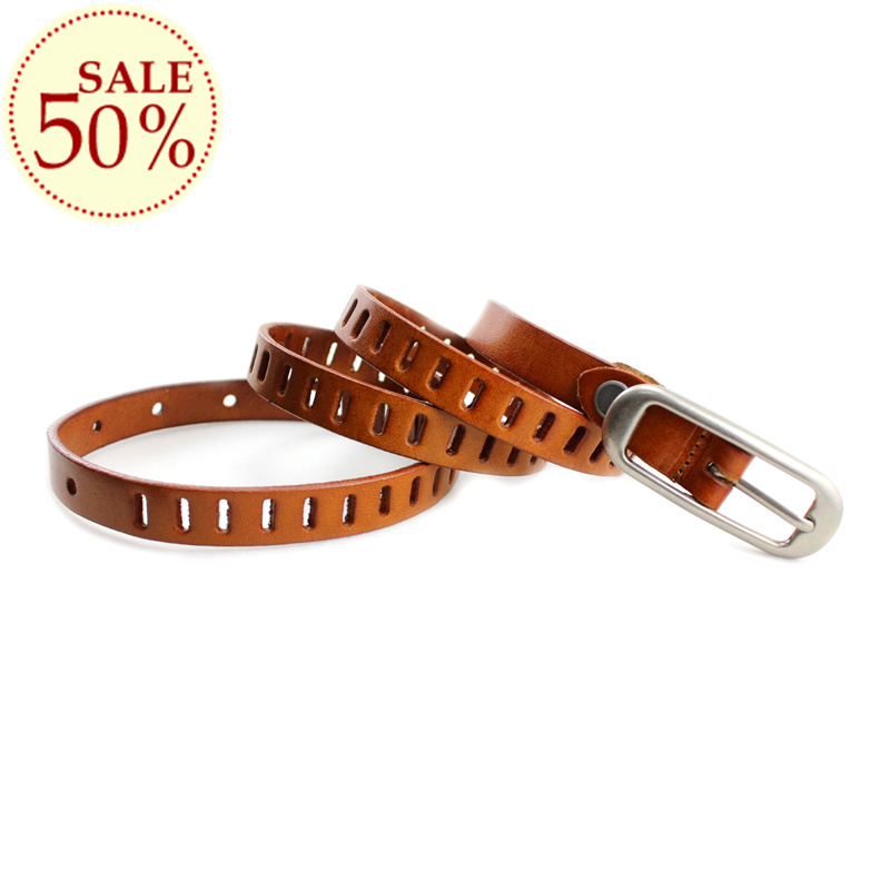 Belt female genuine leather all-match fashion first layer of cowhide cutout small strap decoration accessories b6021