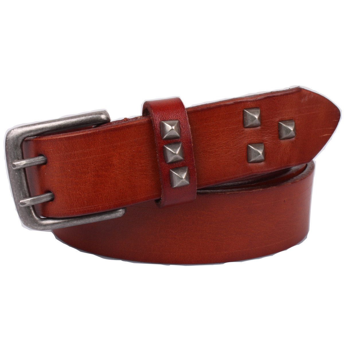 Belt female genuine leather denim sweet all-match pure first layer of cowhide rivet strap pin buckle decoration fashionable