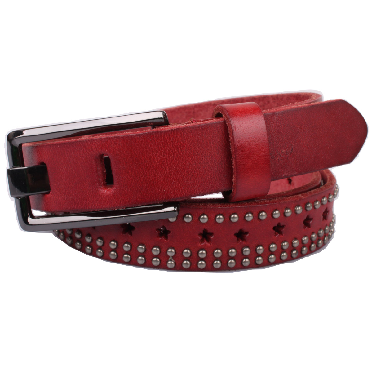 Belt female genuine leather denim sweet first layer of cowhide rivet strap 2012 fashionable casual decoration