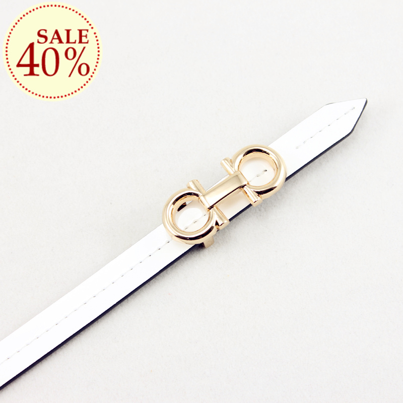 Belt female genuine leather fashion all-match fashion two sides japanned leather small strap decoration accessories black and