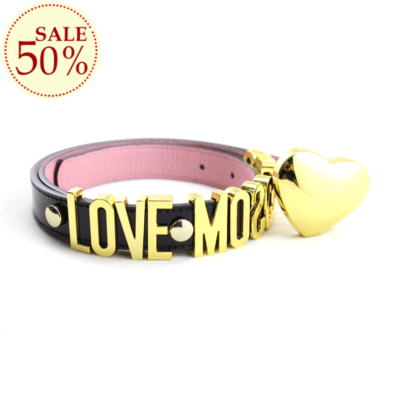 Belt female genuine leather fashion high quality fashion heart letter cowhide belt japanned leather black and red blue new