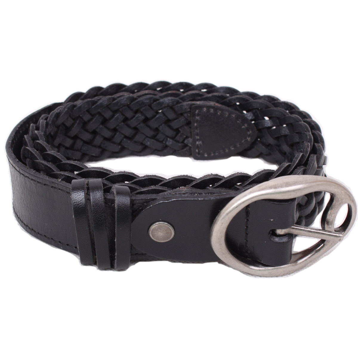 Belt female genuine leather sweet all-match pure first layer of cowhide knitted cummerbund rivet decoration wide strap
