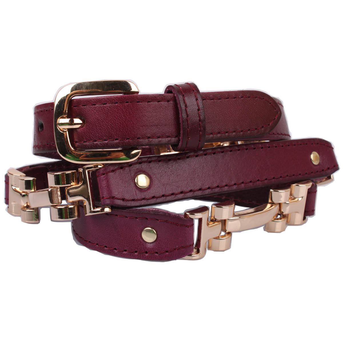 Belt female genuine leather sweet first layer of cowhide all-match paillette strap decoration