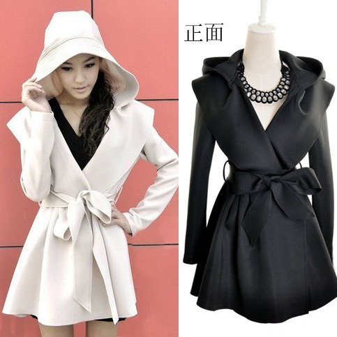 Belt slim waist medium-long trench outerwear 7881 free shipping