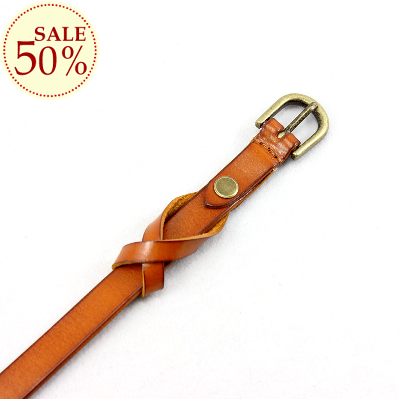 Belt women's genuine leather first layer of cowhide strap all-match fashion vintage tieclasps lengthen decoration