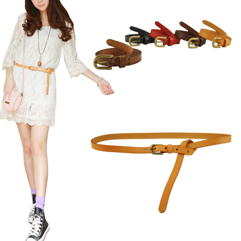 Belt women's genuine leather strap fashion all-match tieclasps white fashion vintage brief sweet 5301