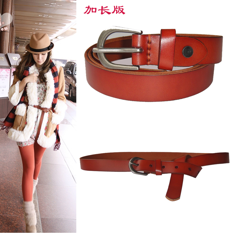 Belt women's tieclasps cowhide fashion all-match women's decoration genuine leather strap Women lengthen 0769
