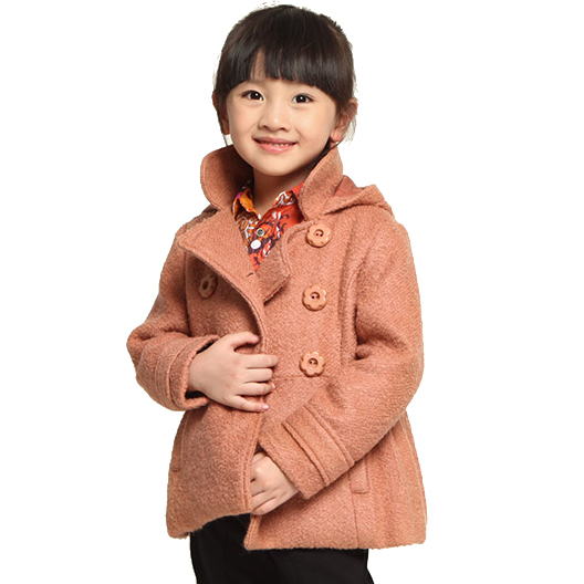 Berae girls clothing child 2012 autumn and winter short design outerwear woolen overcoat trench
