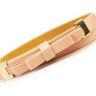 Besbet 1.4 fashion candy color paint patent leather bow thin belt women's decoration strap