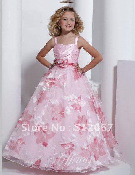Best Custom 2013  Pink Floral Flower Girl Wedding Pageant Party girl's dresses Children 2013 NEWS