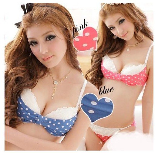 Best Quality!Free shipping (3 pieces/lot) VINECO  fashion sexy Dot lace edges bra and briefs,women underwear