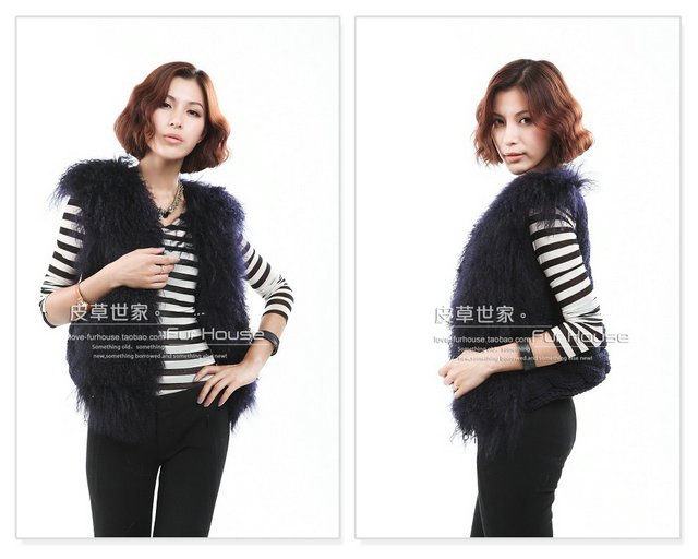 Best quality! from China Leather Market! Genuine! New Arrival women  lamb hair long coat+Fashion+Free Shipping!