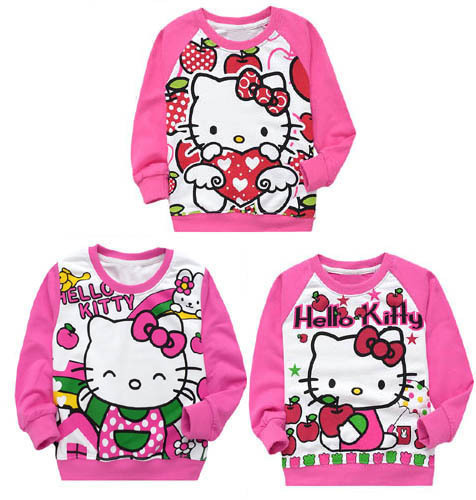 Best Quality Pretty Price New Arrivals Free Shipping Girl's Spring and autumn 100% cotton lovely sweatshirt cute  outerwear