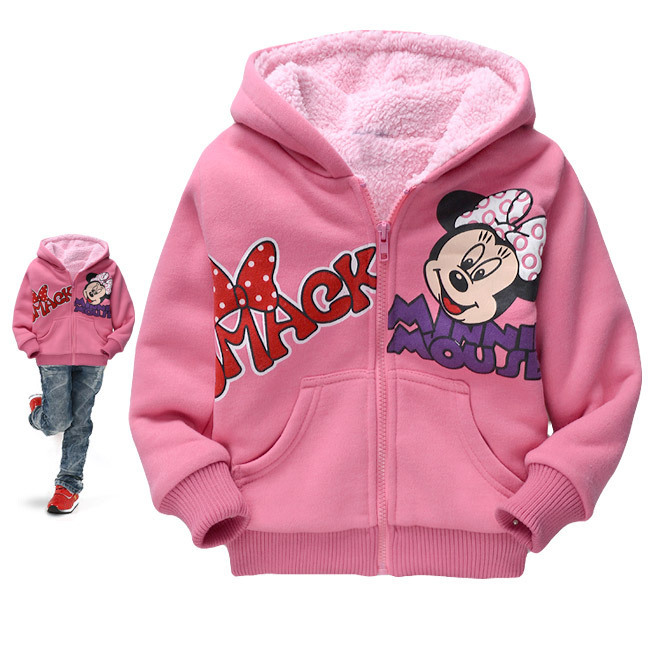 Best Quality Pretty Price New Arrivals Free Shipping Girl's winter Parkas  MINNIE MOUSE 100% Cotton berber fleece outware