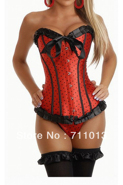 Best recommend dot bowknot decoration graceful sexy shaper, ladies corset and bustier lingerie,bodysuit