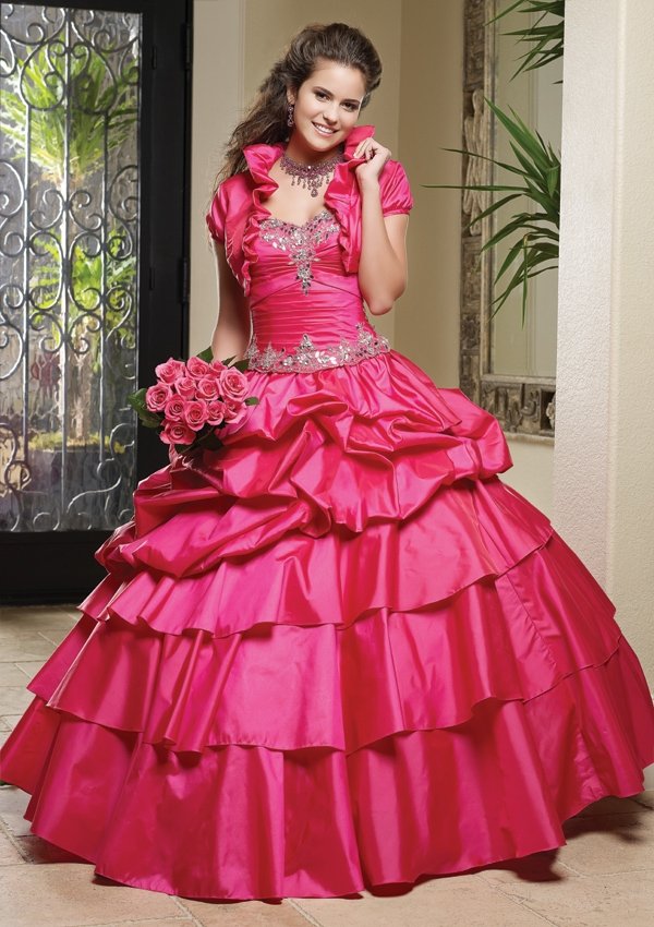 Best Seller Ball Gown Sweetheart Taffeta Applique/Beading/Jacket 2012 Dress Quinceanera