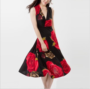 Best-Seller Woman's Dress Short-sleeved Long Design Apparel CM-W0065