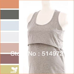 Best Selling!!100% cotton Lactation vest  Maternity  tank tops camis Pregnant clothes Colpus open easy nursing free shipping