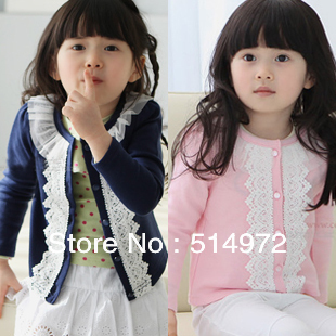 Best Selling!!2013spring autumn princess lace paragraph girls clothing baby cardigan kids coat jacket free shipping