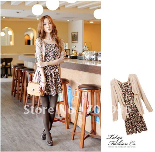 Best Selling!!2PCS/set   COTTON CARDIGAN+PRINTED HALTER TOP   dress+Free shipping  Retail&Wholesale