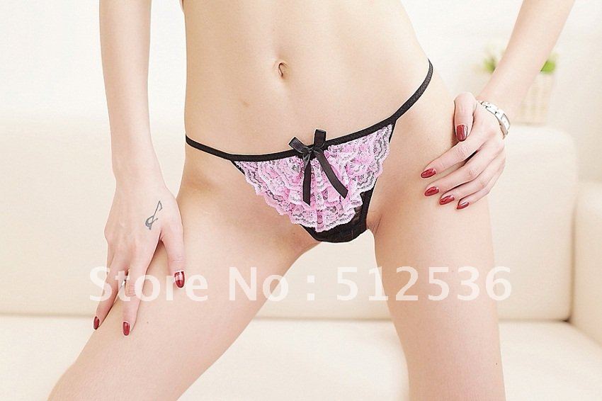 Best selling Bow Cozy sexy ladies thong ,tanga,lingerie, colorful,one size