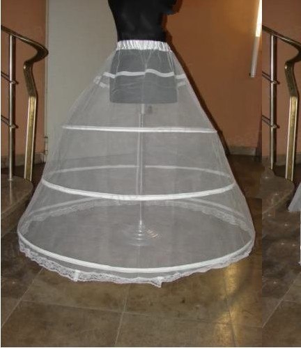 Best Selling Cheap White 3-Layers Tulle No Hoop Wedding Bridal Gown Petticoat Crinoline Underskirt