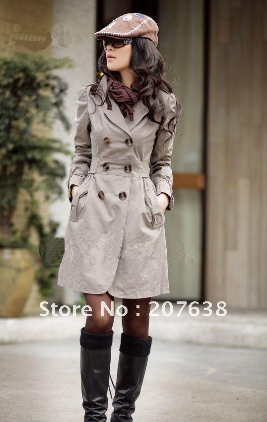Best Selling!!Fashion Women's Slim Fit  Double-breasted Coat Casual jacket Outwear +free shipping 1 Piece