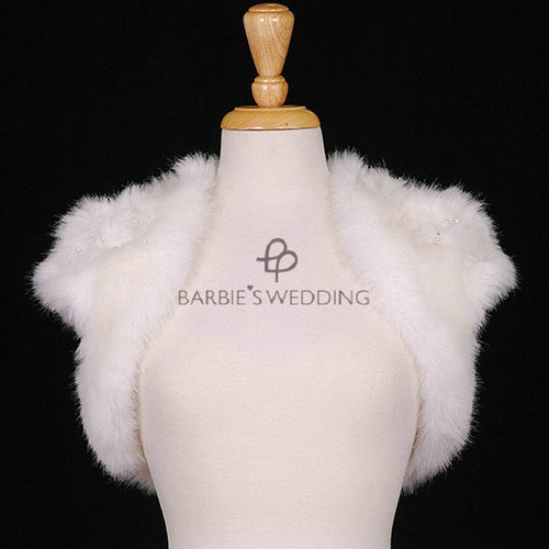 Best Selling Faux Fur Sleeveless Wedding Wrap Jacket 0007 in Free Shipping