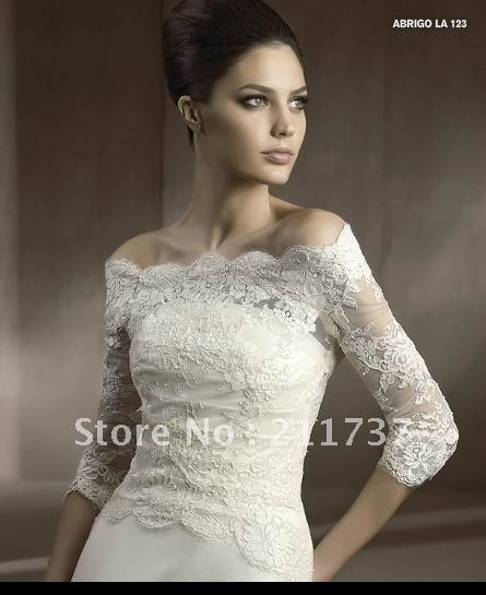 best selling full lace sleeve wedding vest for bride bridal dresses accessories-perfect gowns