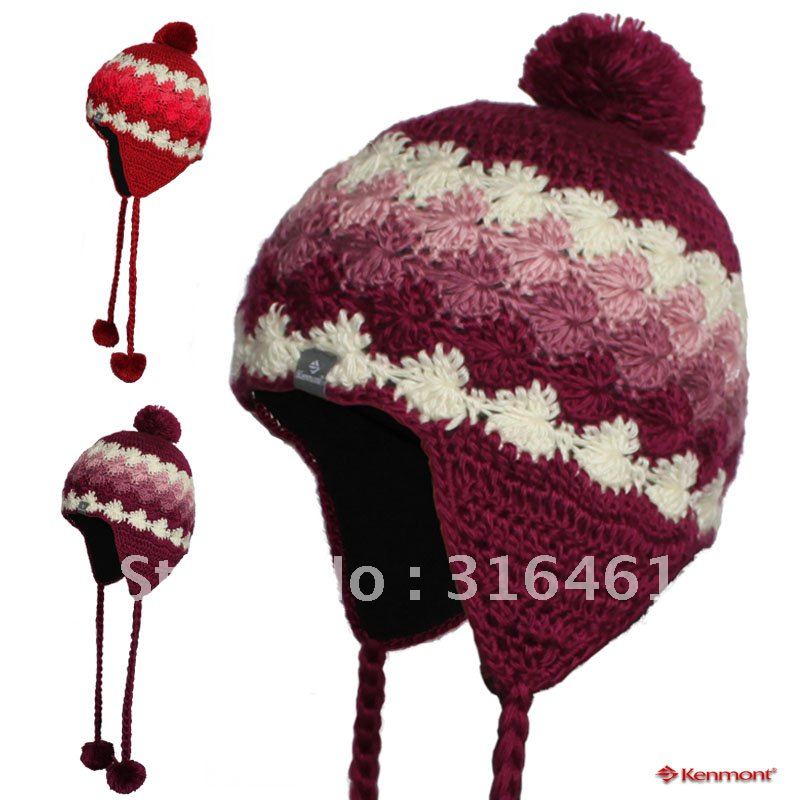 Best Selling Icelandic Wool Earflap Beanie Hat, Hand Knit Lady's Winter Hat, Kenmont Top Seller KM-0974-05 hut