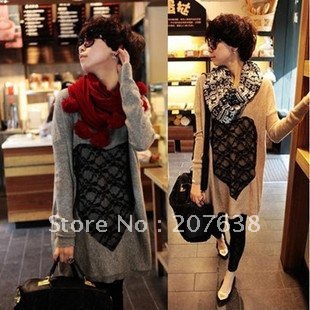 Best Selling!!loose wool sweater  Lace heart wool sweater for women weave sweater+free shipping