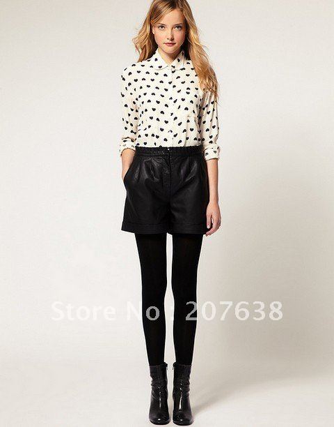 Best Selling!! LOVE PATTERN LONG SLEEVE CHIFFON BLOUSE /WOMEN SHIRTS +free shipping ,discount